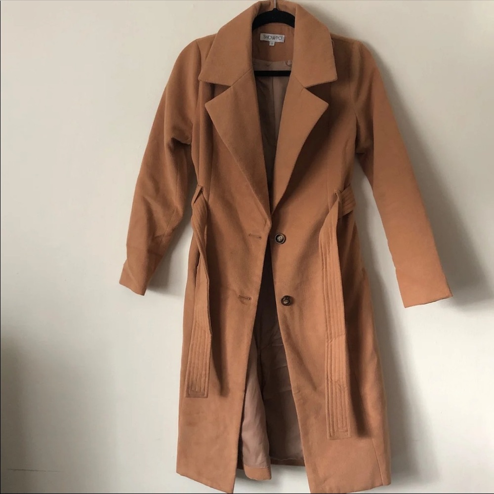 Camel trench coat